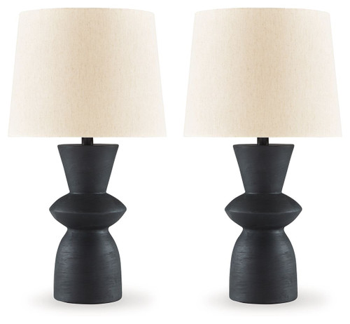 Scarbot Distressed Black Paper Table Lamp (Set of 2) Scarbot Distressed Black Paper Table Lamp (Set of 2)