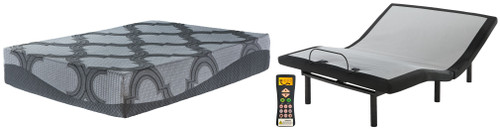 12 Inch Ashley Hybrid Gray 2 Pc. Head-foot Model Best Queen Adjustable Base And Mattress