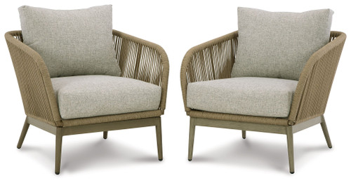 Swiss Valley Beige Lounge Chair W/Cushion (Set of 2)