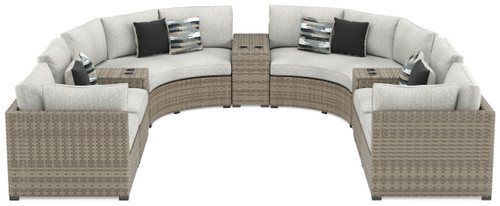 Calworth Beige 9-Piece Outdoor Sectional