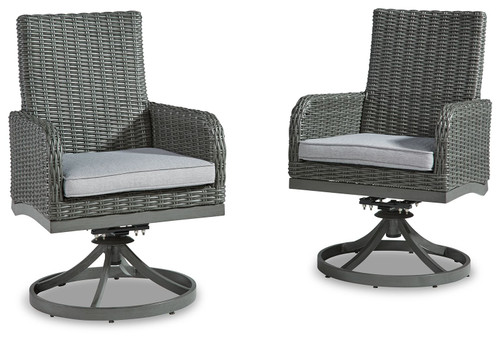 Elite Park Gray Swivel Chair W/Cushion (Set of 2) Elite Park Gray Swivel Chair W/Cushion (Set of 2)