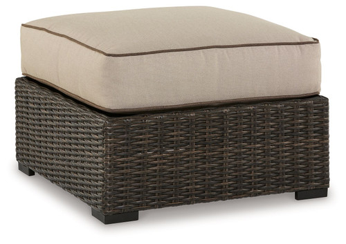 Coastline Bay Brown Ottoman With Cushion