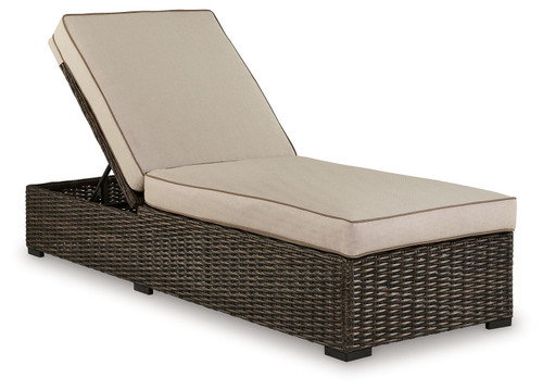 Coastline Bay Brown Chaise Lounge With Cushion