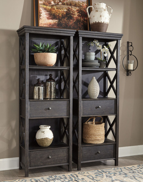 Tyler Creek Dark Gray 2 Pc. Display Cabinets