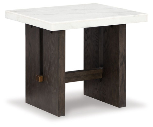 Burkhaus White/dark Brown Rectangular End Table