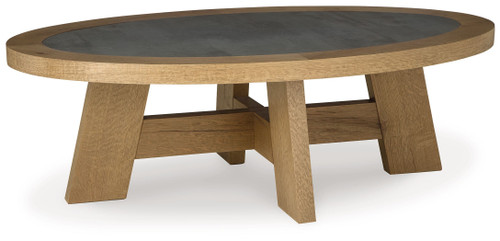Brinstead Light Brown Oval Cocktail Table