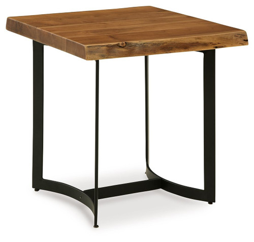 Fortmaine Brown / Black Rectangular End Table