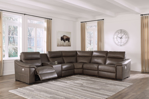 Salvatore Chocolate Power Zero Wall Recliner 6 Pc Sectional