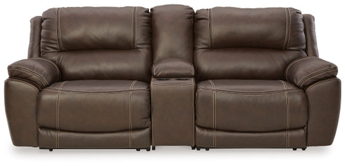 Dunleith Chocolate 3-Piece Power Reclining Loveseat With Console Dunleith Chocolate 3-Piece Power Reclining Loveseat With Console