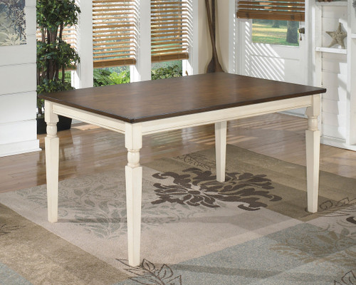 Whitesburg Brown / Cottage White Rectangular Dining Room Table