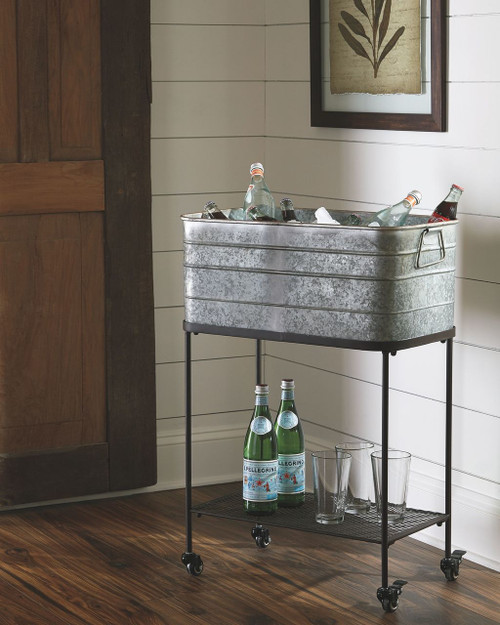 Vossman Antique Gray / Brown Beverage Tub