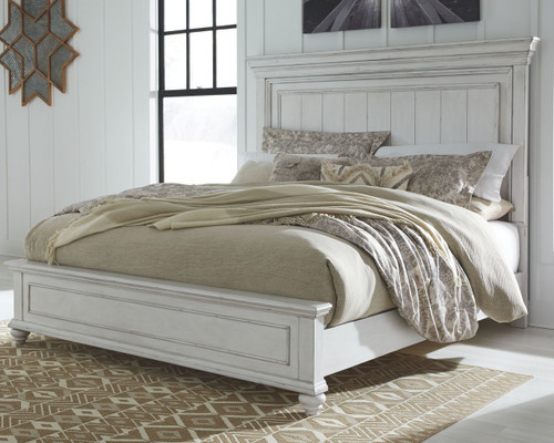 Kanwyn Whitewash King Panel Bed