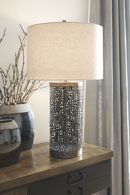 Dayo Gray / Gold Finish Metal Table Lamp Dayo Gray / Gold Finish Metal Table Lamp