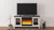 Dorrinson White / Black / Gray 60" TV Stand With Fireplace Insert Glass/Stone