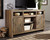 Sommerford Brown 62" TV Stand With Fireplace Insert Glass/Stone