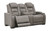 The Man-den Gray Power Reclining Loveseat/Con/Adj Hdrst The Man-den Gray Power Reclining Loveseat/Con/Adj Hdrst