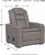 Boerna Gray Power Recliner/Adj Headrest