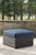 Grasson Brown / Blue Ottoman With Cushion