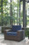 Grasson Brown / Blue Lounge Chair W/Cushion