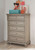 Lettner Light Gray Five Drawer Chest Central Handle