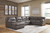 Aberton Gray Left Arm Facing Sofa 3 Pc Sectional