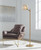 Abanson Amber / Gold Finish Metal Floor Lamp