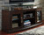 Chanceen Dark Brown 2 Pc. 60" TV Stand With Faux Firebrick Fireplace Insert