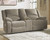 Draycoll Pewter Double Reclining Power Loveseat W/Console