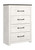 Gerridan White / Gray Four Drawer Chest