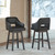 Tallenger Black / Dark Brown Tall Upholstered Swivel Barstool(Set of 2)