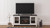 Dorrinson White / Black / Gray 60" TV Stand With Faux Firebrick Fireplace Insert