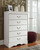 Anarasia White Five Drawer Chest Anarasia White Five Drawer Chest
