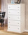 Bostwick White Five Drawer Chest Bostwick White Five Drawer Chest