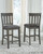 Hallanden Black / Gray Upholstered Barstool (Set of 2)