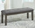 Hallanden Black / Gray Large Upholstered Dining Room Bench