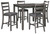 Bridson Gray Square Counter Table Set (Set of 5)