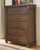 Lakeleigh Brown Dark Five Drawer Chest