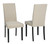 Kimonte Dark Brown / Beige Dining Upholstered Side Chair (Set of 2)
