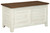 Dashbury Antique White / Brown Storage Trunk