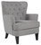 Romansque Gray Accent Chair Velvety