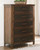 Wyattfield Brown / Beige Five Drawer Chest