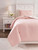 Lexann Pink / White / Gray Twin Comforter Set