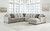 Ardsley Pewter Left Arm Facing Loveseat 5 Pc Sectional