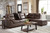 Maderla Walnut Left Arm Facing Sofa 2 Pc Sectional