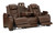 The Man-den Mahogany Power Reclining Sofa With Adj Headrest