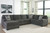 Ballinasloe Smoke 4 Pc. Left Arm Facing Chaise 3 Pc Sectional, Ottoman