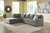 Dalhart Charcoal 4 Pc. Left Arm Facing Chaise Sectional, Rocker Recliner, Ottoman