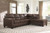 Navi Chestnut 3 Pc. Left Arm Facing Sofa 2 Pc Sectional, Ottoman