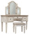 Realyn White / Brown / Beige Vanity/mirror/Stool (Set of 3)