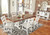 Valebeck White / Brown 6 Pc. Dining Room Table, 4 Side Chairs, Server